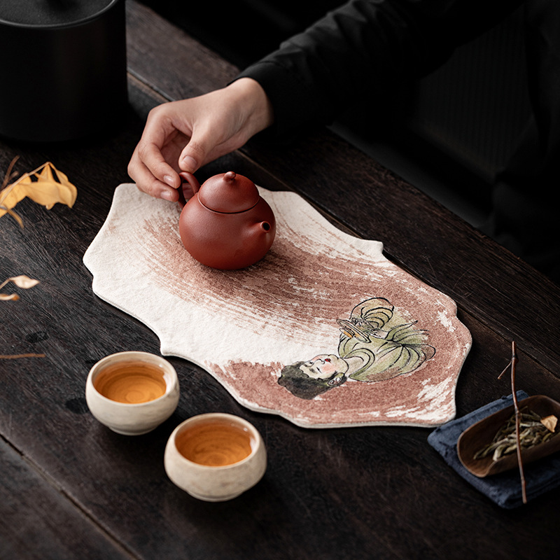 Table Runner - Ręcznie rysowana, barwiona w kolorach persymonu,
