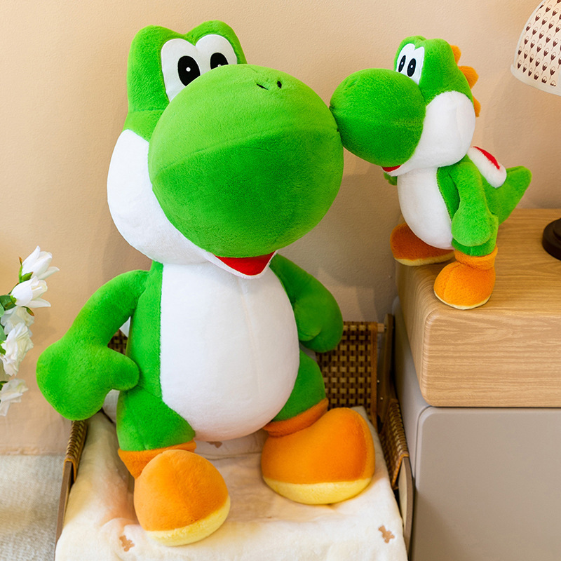Throw Pillow - Urocza pluszowa zabawka Yoshi, zielony dinozaur,