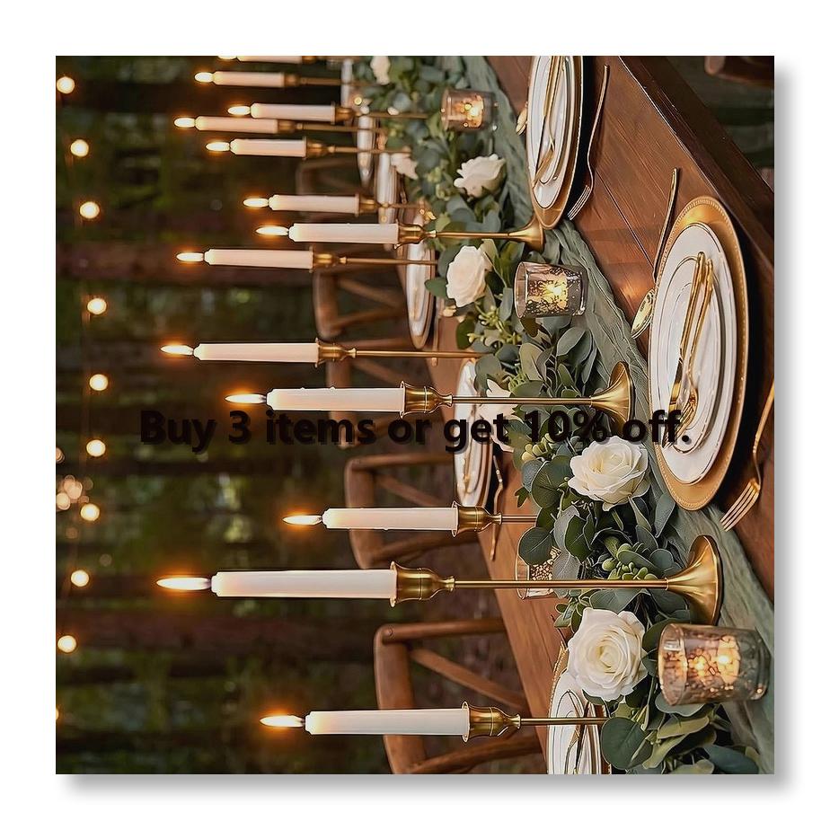Candle Holder Decor - 12 sztuk złotych świeczników, vintage metalowe