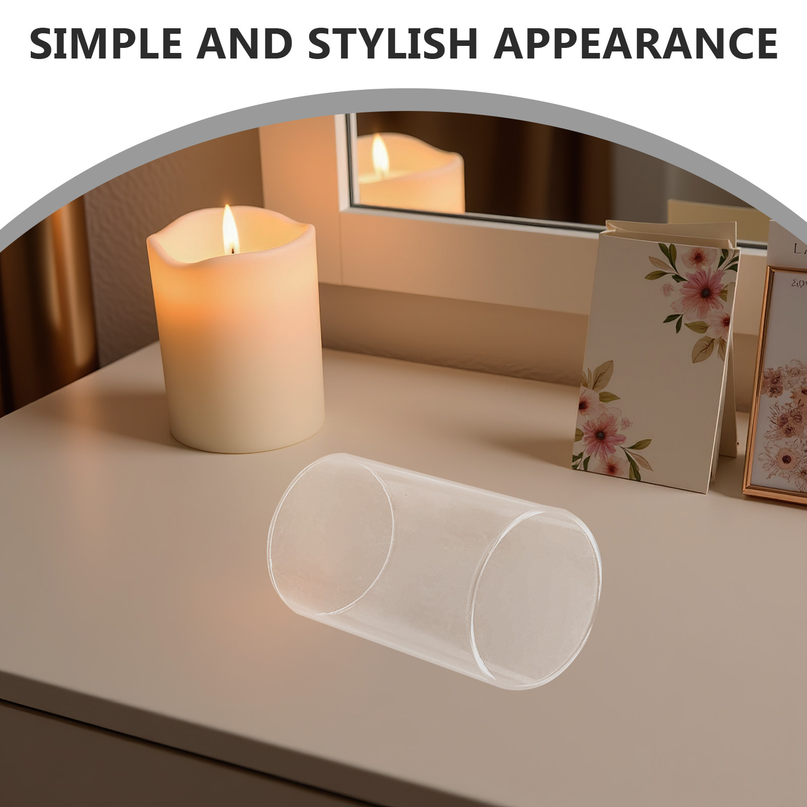 Candle Holder Decor - Przezroczysty, cylindryczny uchwyt na świecę, świecznik,