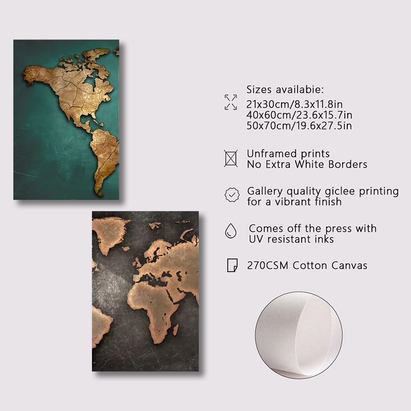 Retro Mapa Świata 3 szt./zesta – Abstract Canvas Set recenzja i cena