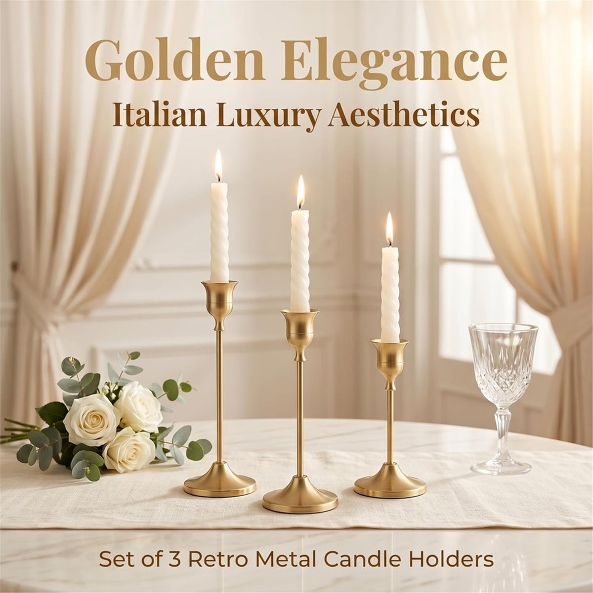 12 sztuk złotych świeczników,  – Candle Holder Decor recenzja i cena