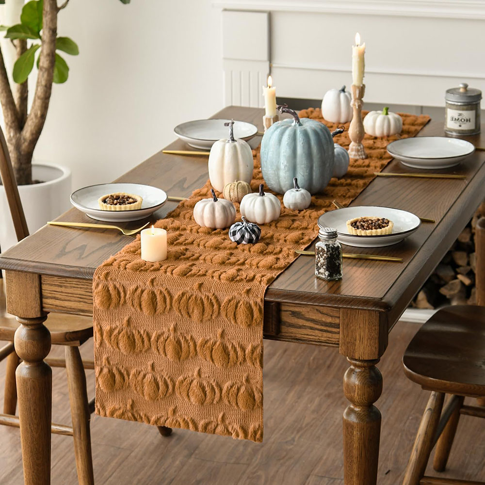 Karmelowy 3D pluszowy bieżnik  – Table Runner recenzja i cena
